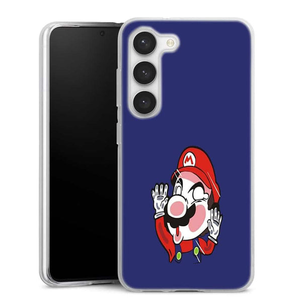 Coque Samsung Galaxy S23 Plumber stuck between the glass - Coque Mario Bross pour S23 Samsung